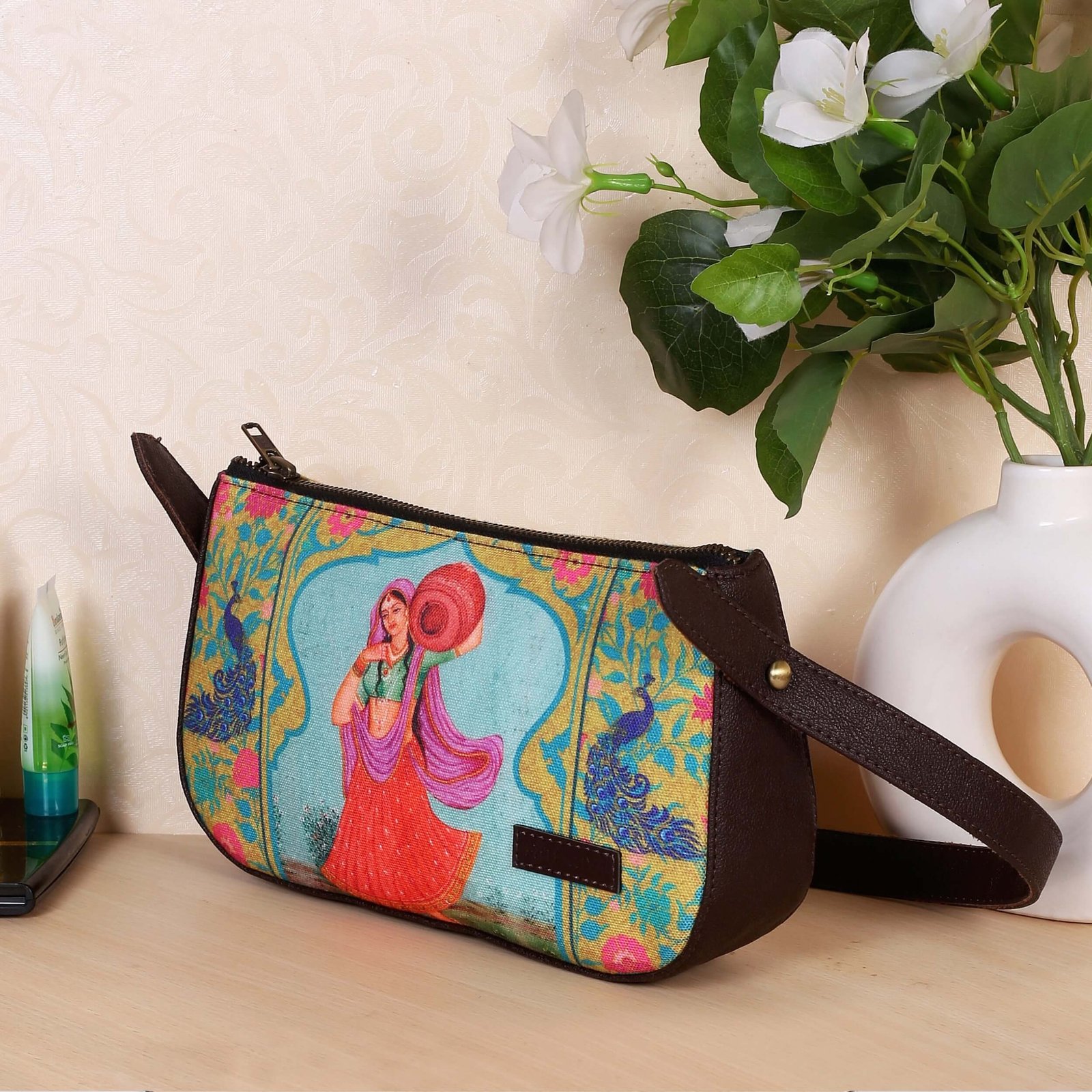 Rajasthani Woman Portrait Baguette Bag