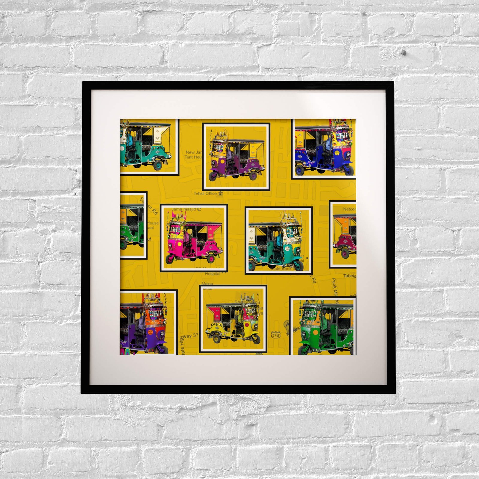 Retro Taxis Art Print