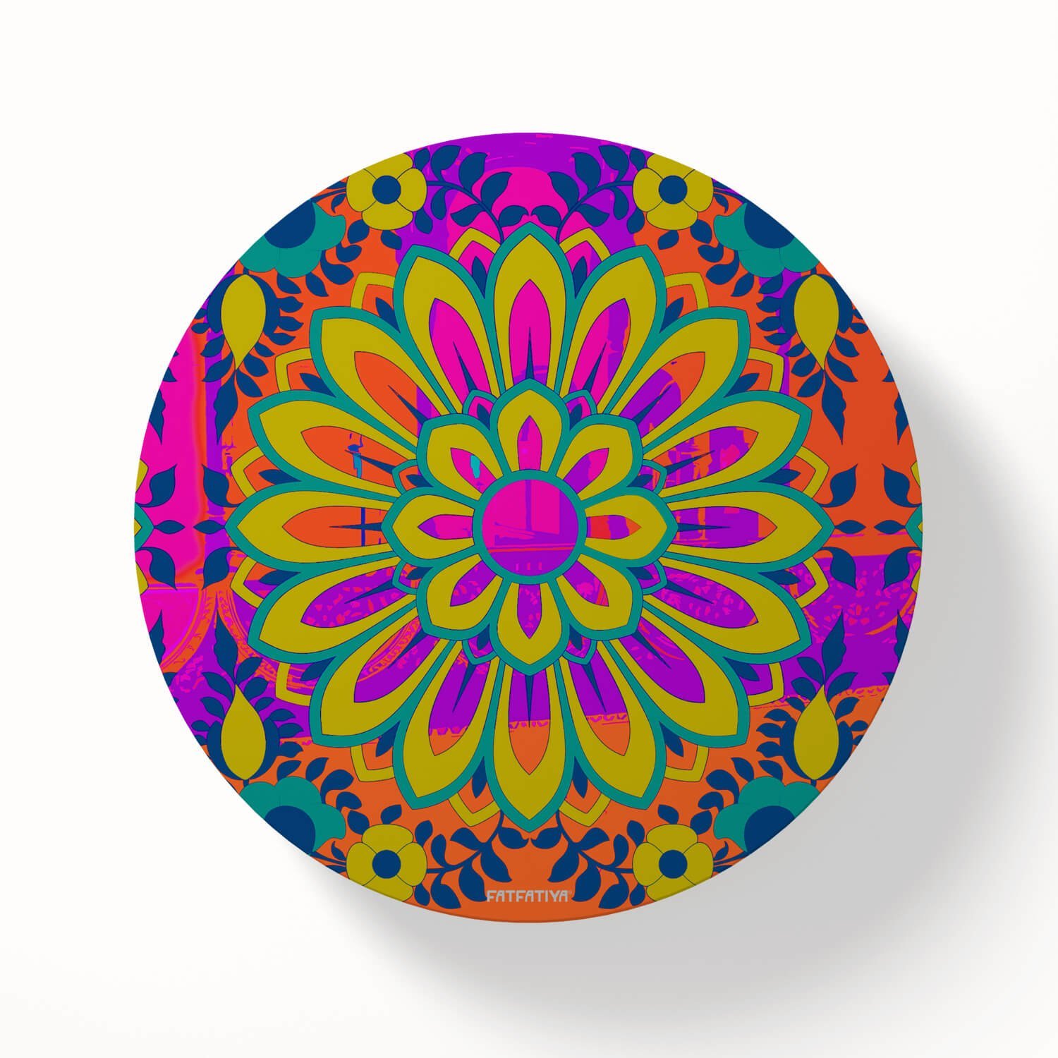 Vibrant Flower Designer Coaster Set
