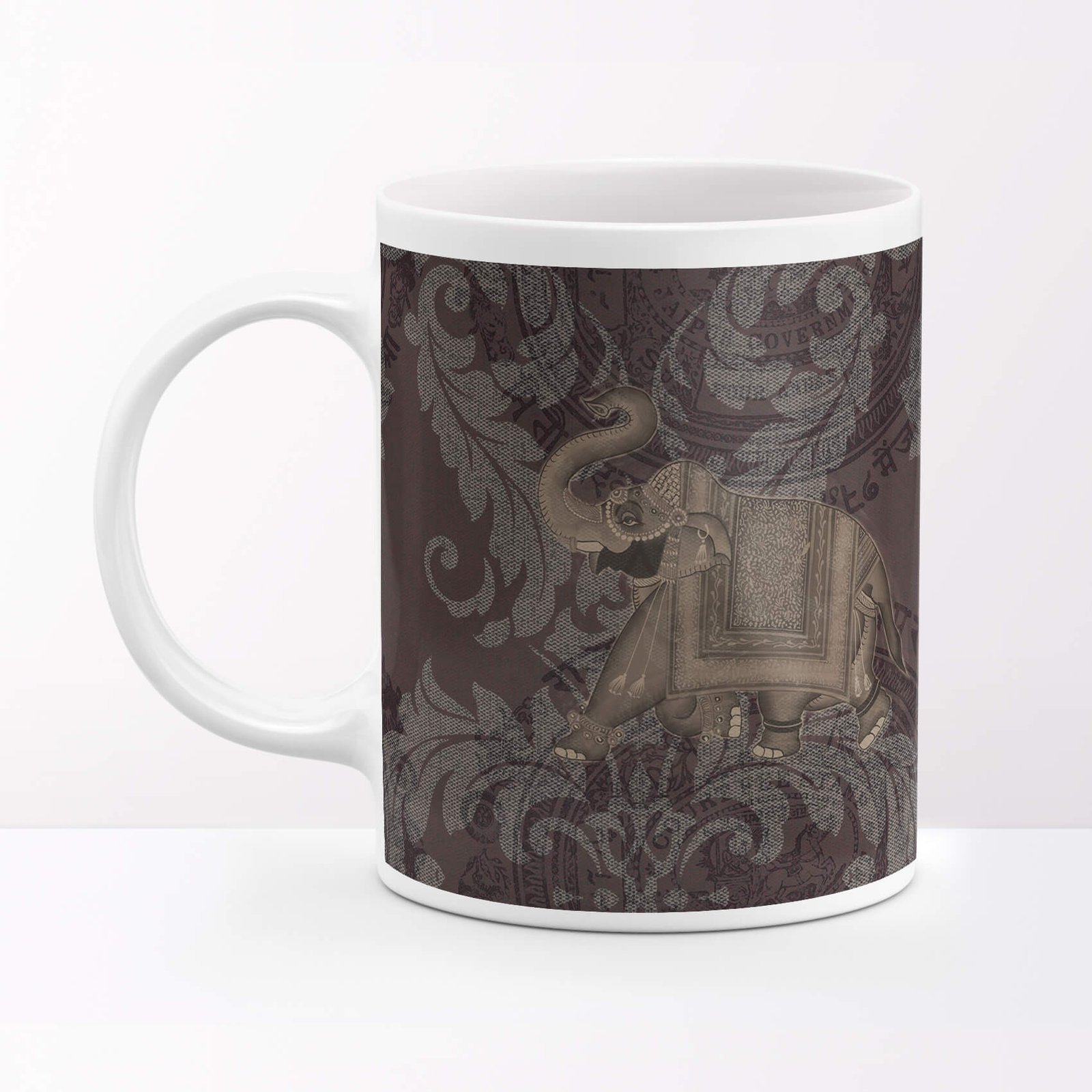 Jaipuri Elephant Brown Coffee Mug