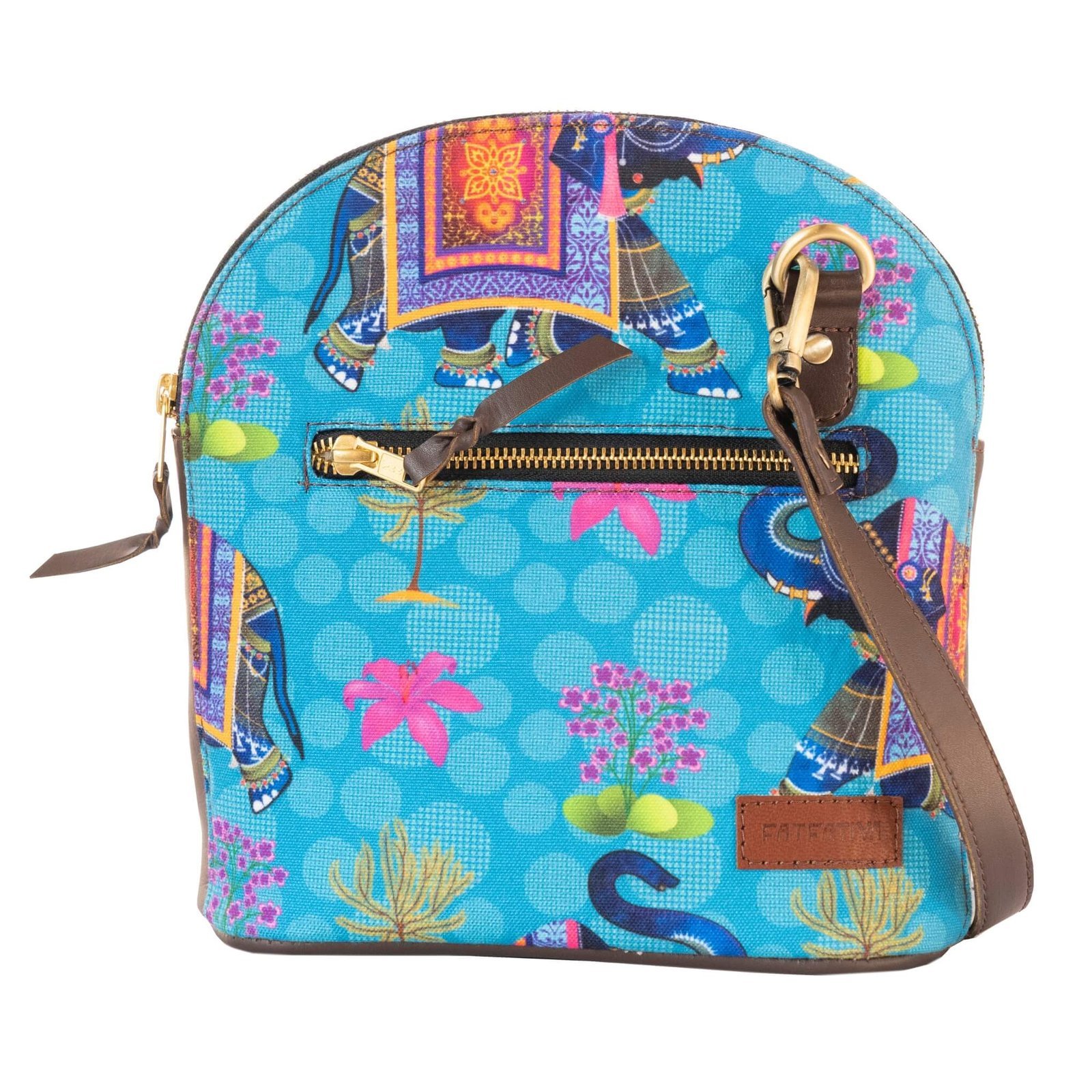 Royal Elephant Zipper Crossbody Bag