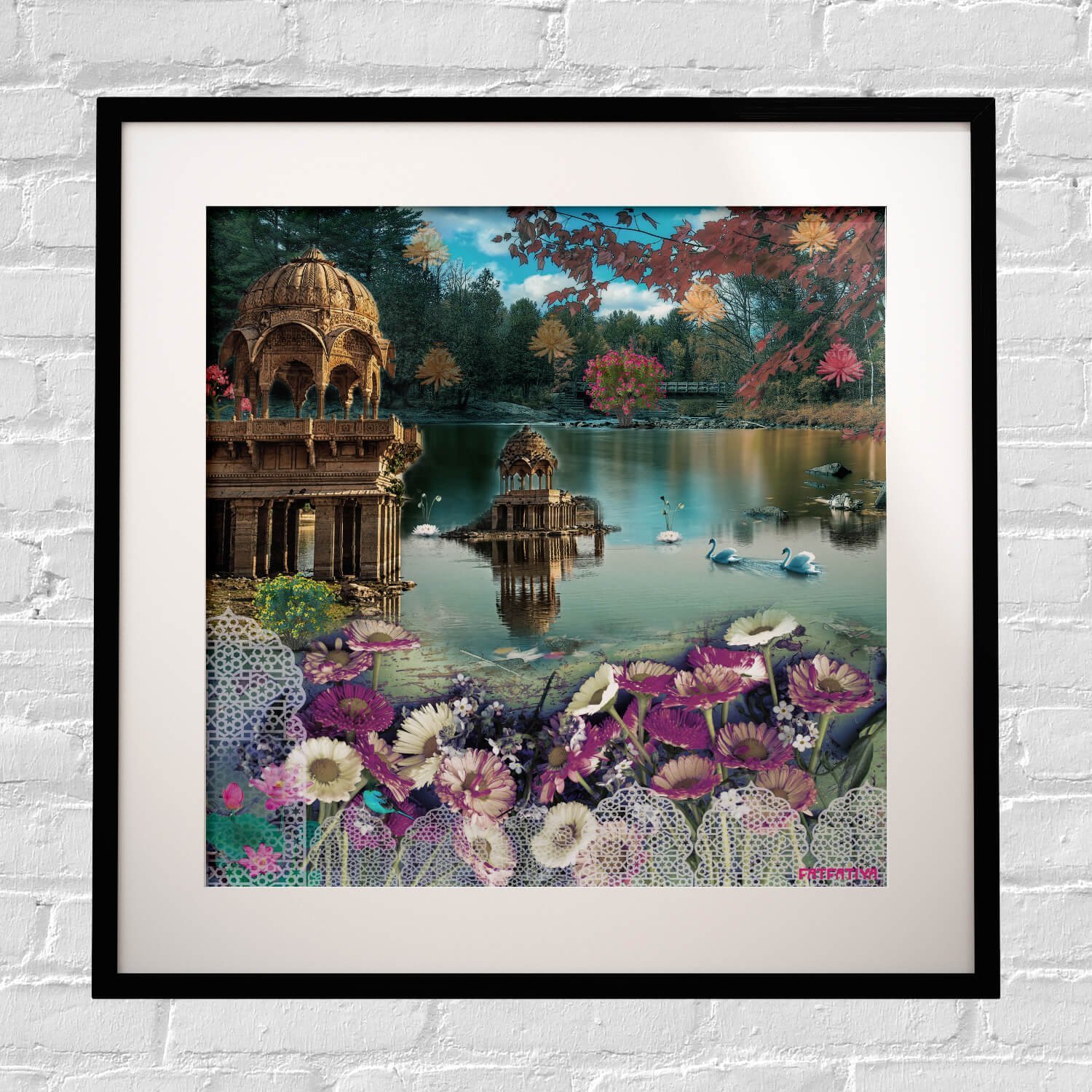 Beautiful Gadisar Lake Framed Indian Wall Art