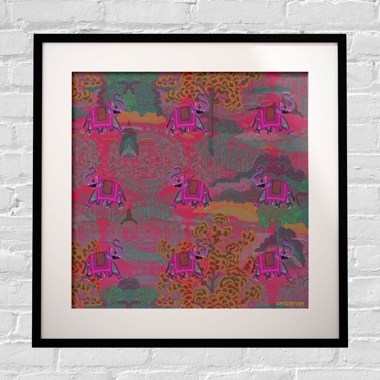 Rajasthani Haathi Framed Indian Wall Art Print