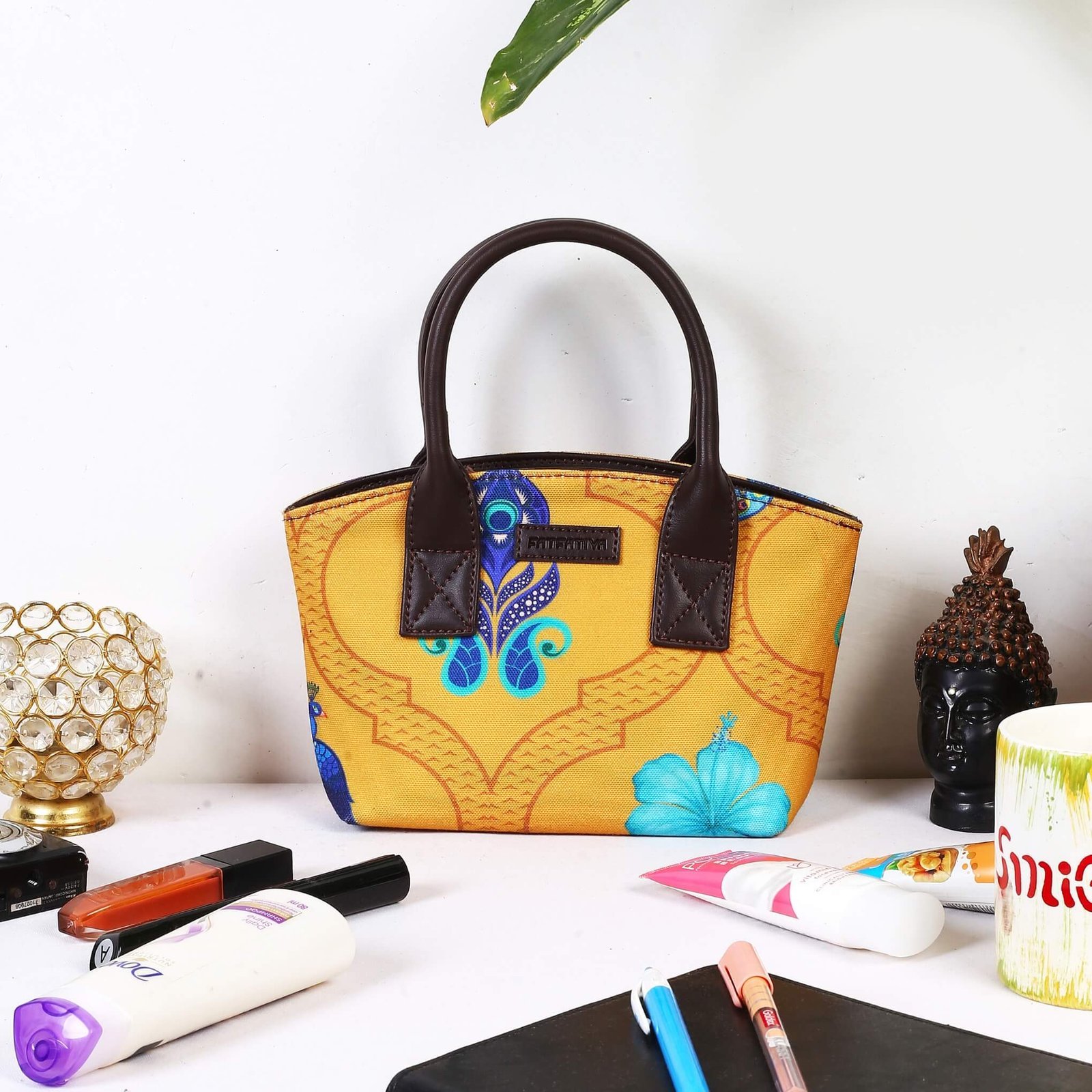 Peacock Motif Women's Mini Handbag