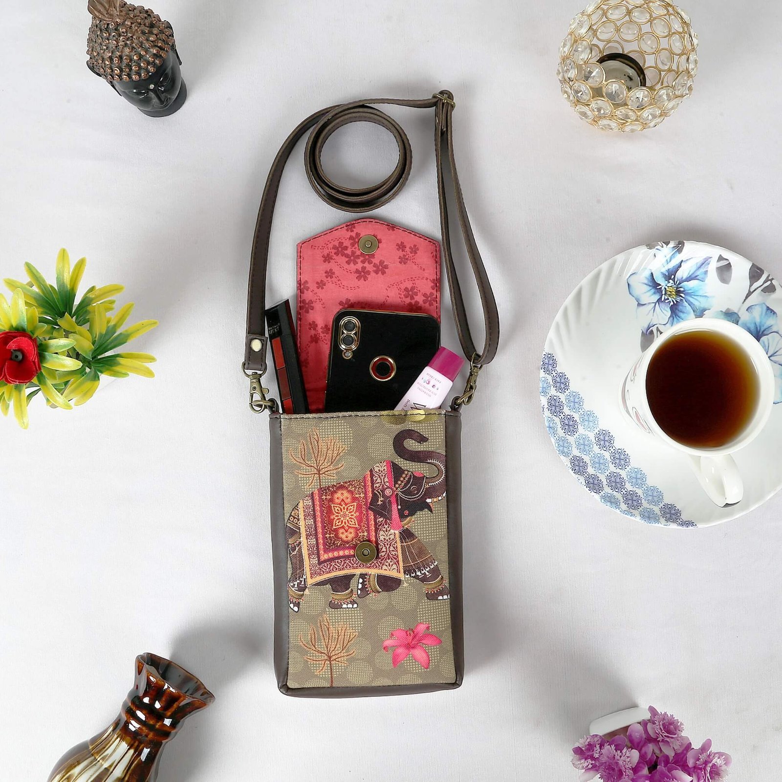 Elephant Design Phone Sling Crossbody