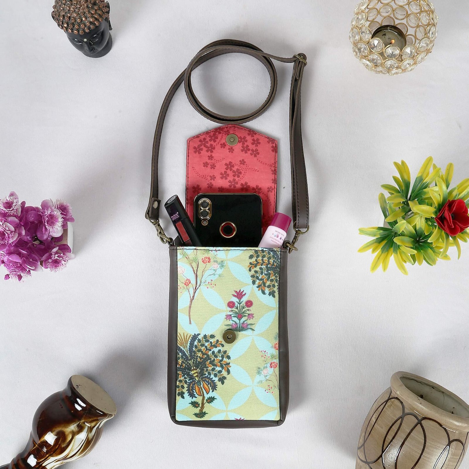 Garden Pattern Mobile Phone Sling Bag