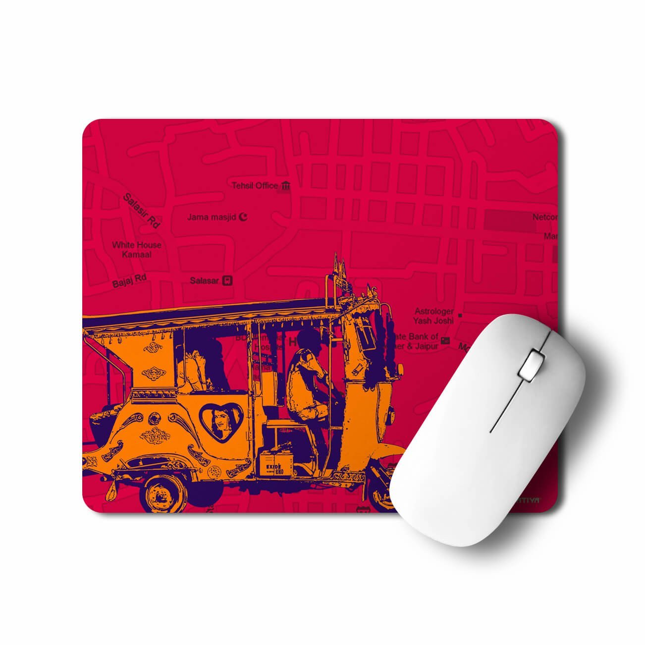 Orange Auto Taxi Quirky Mouse Pad
