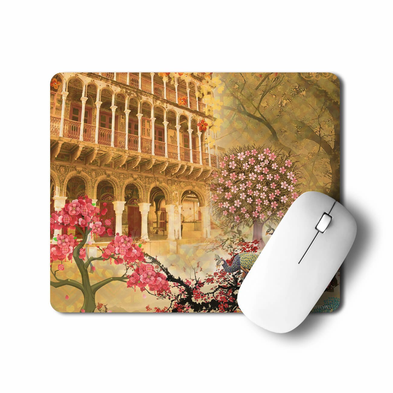 Cool Peacock & Haveli Artisan Mousepad