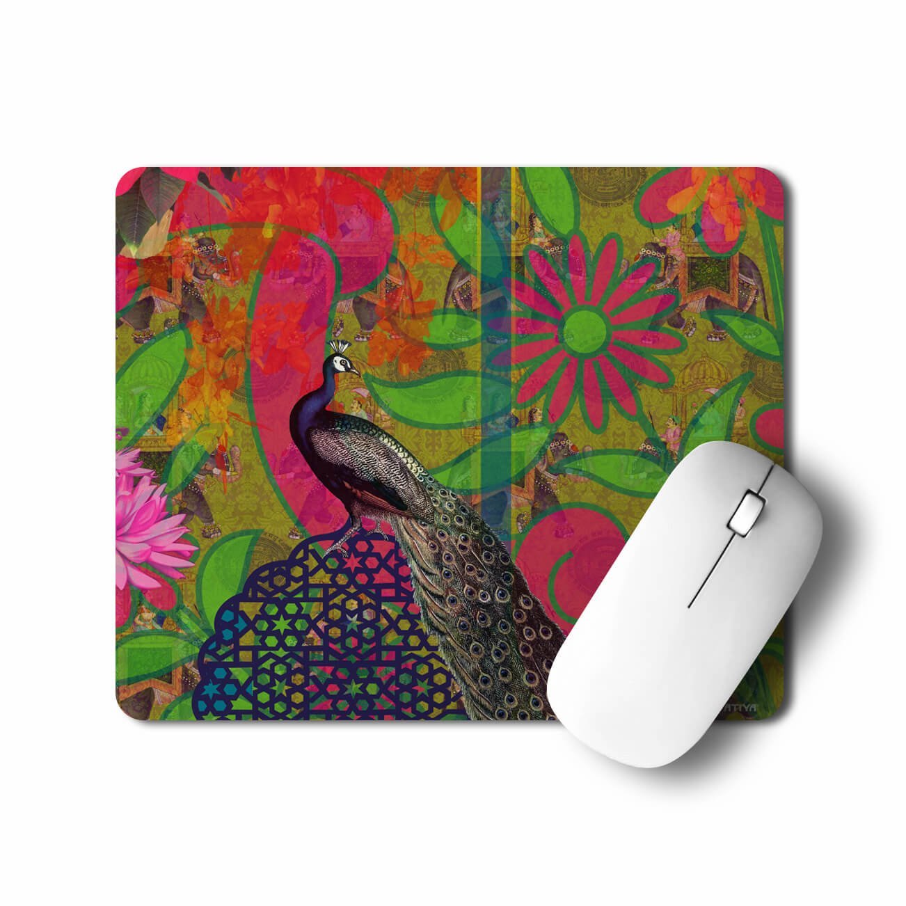 Beautiful Peacock Aesthetic Mouse Pad