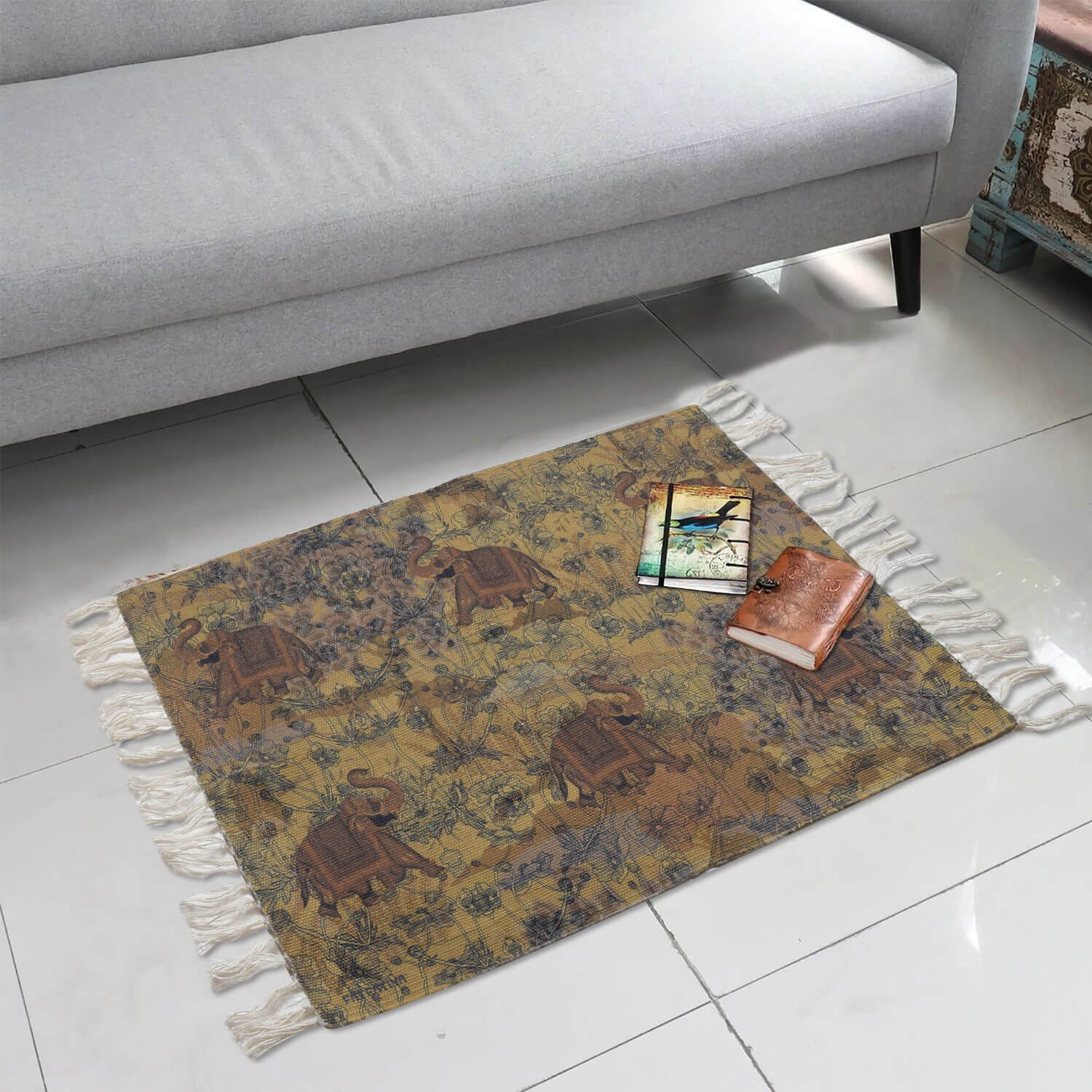 Jaipuri Elephant Recycled Area Rug