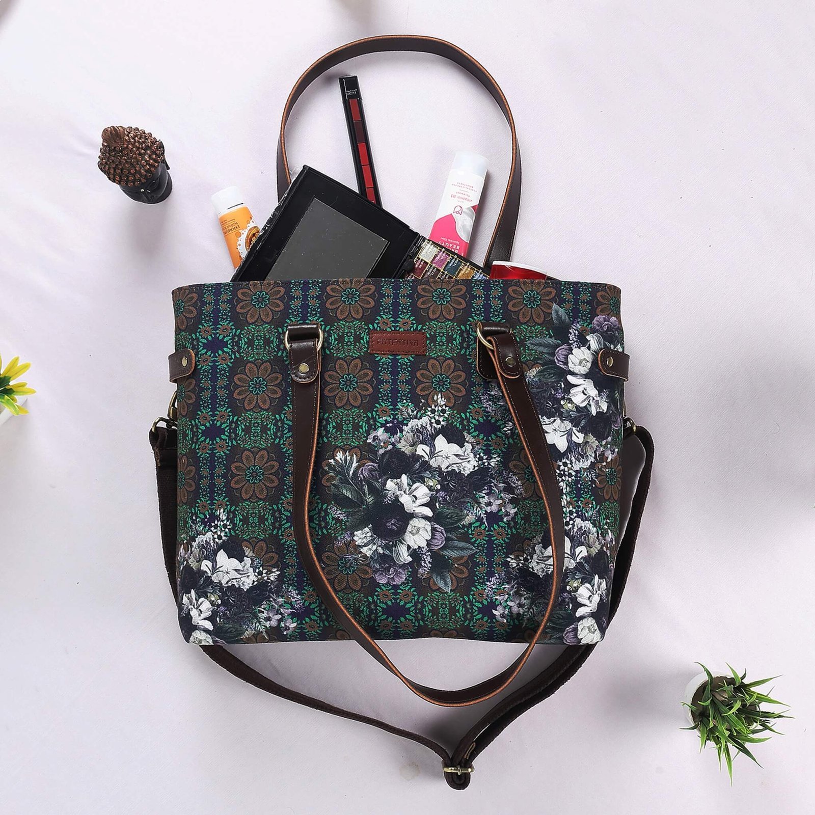 Abstract Flower Print Women’s Designer Bag