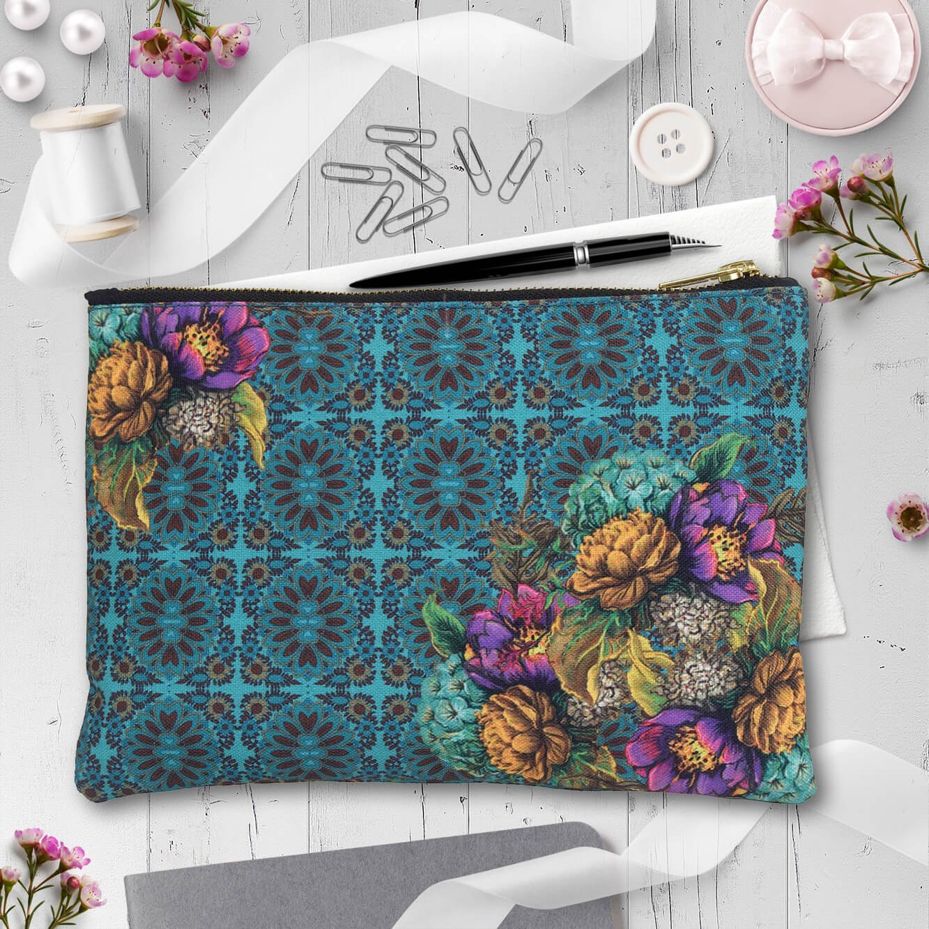 Beautiful Flower Stash Pouch