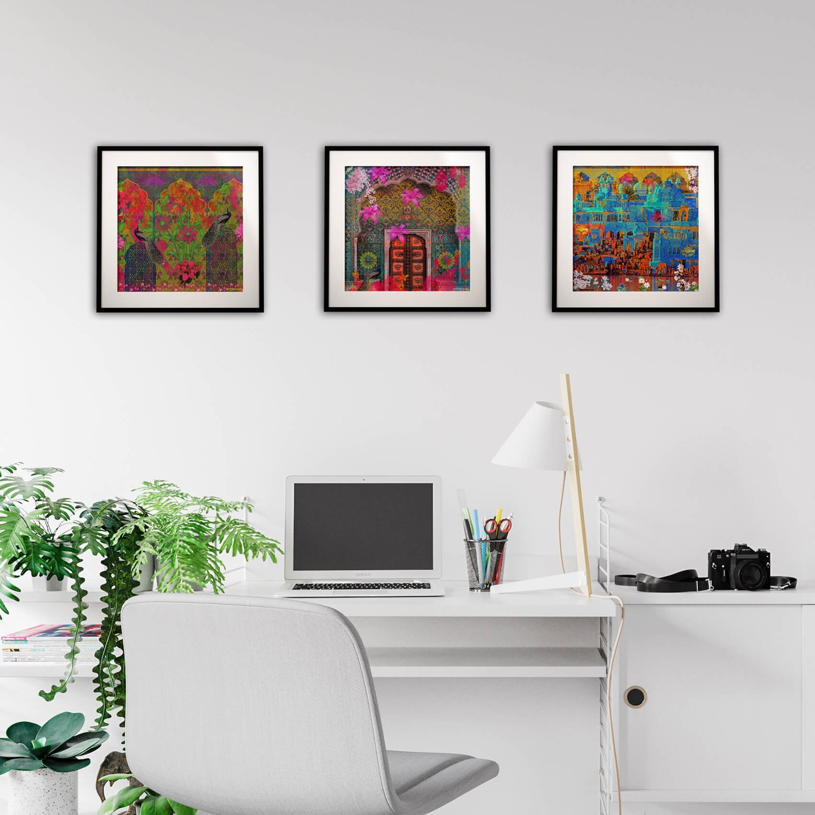 Buy Multicolor Set of 3 Wall Art With Frame