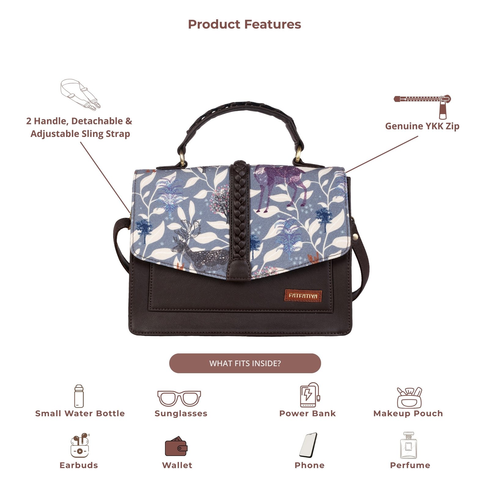Women’s Wildlife Print Satchel Bag Women’s Wildlife Print Satchel Bag