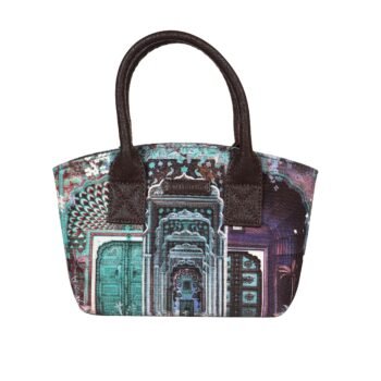 mini handbag for women rajasthani jharokha handbag ethnic mini purse vegan leather mini bag handcrafted handbag india compact everyday handbag heritage print handbag
