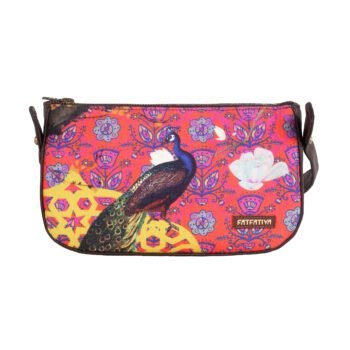 peacock-print-womens-baguette-shoulder-bag
