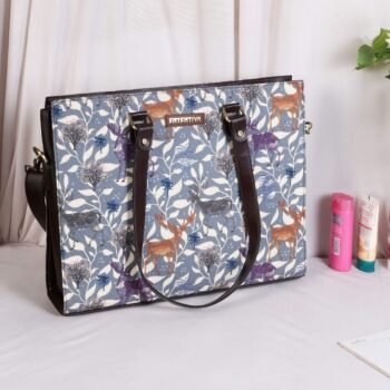 Fatfatiya Deer Forest Print Office Tote Bag for Women Laptop Handbag