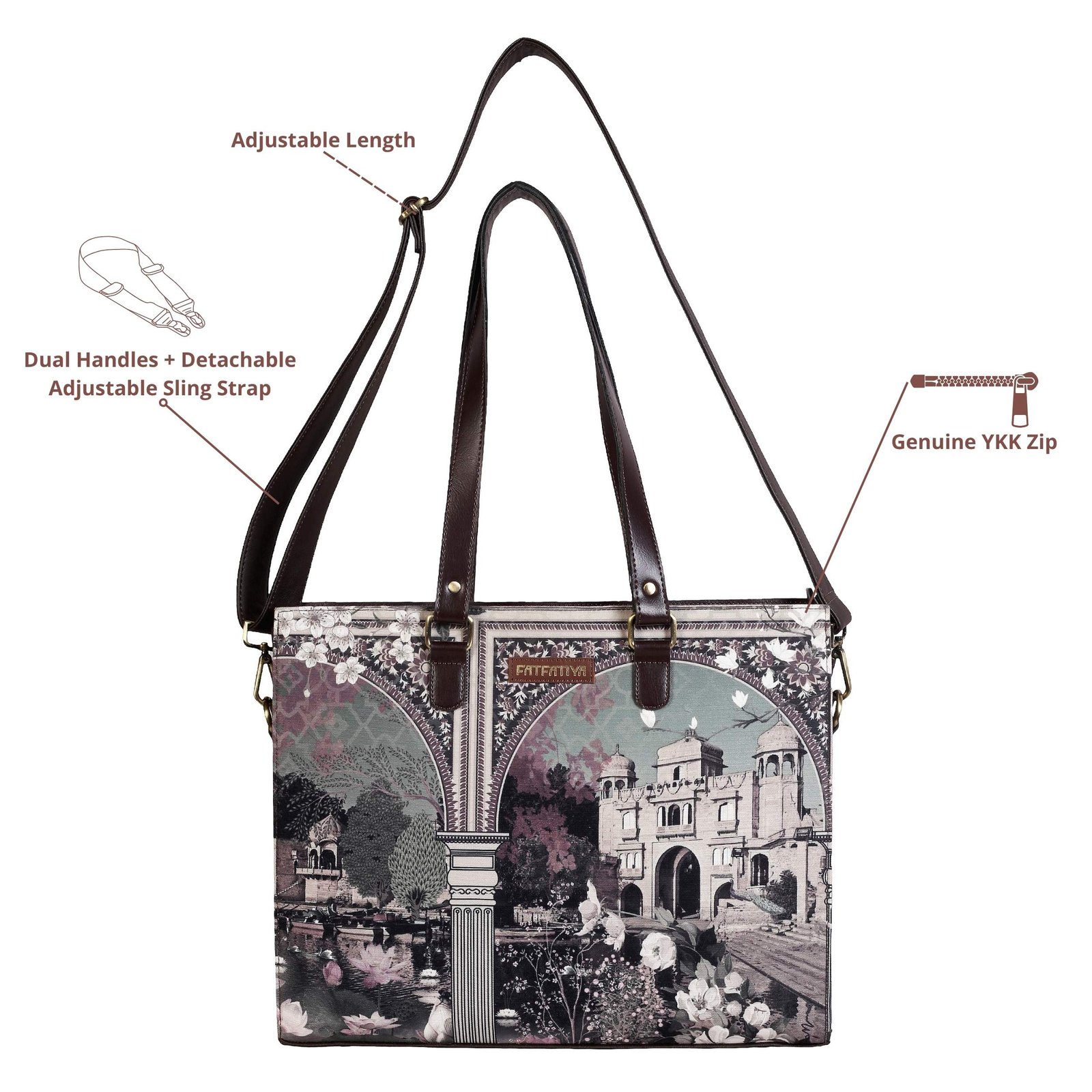 Heritage Palace Print Office Tote Bag for Women office bag