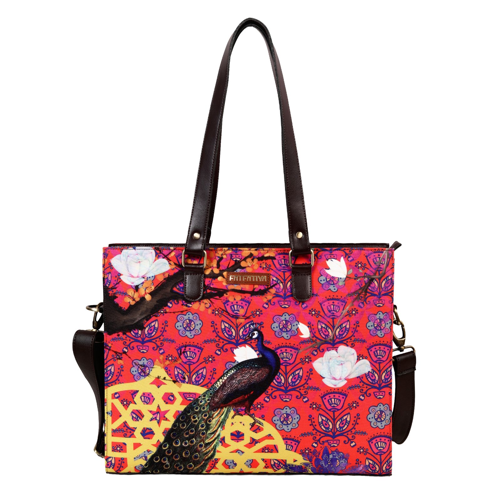 Peacock Print Laptop Tote Bag Peacock Print Laptop Tote Bag