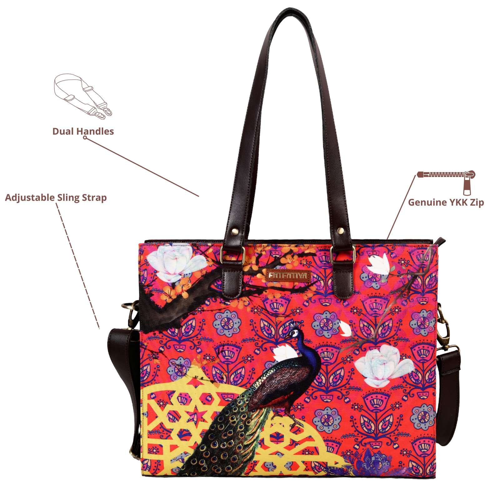 Peacock Print Laptop Tote Bag Peacock Print Laptop Tote Bag