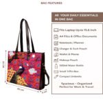 Peacock Print Laptop Tote Bag