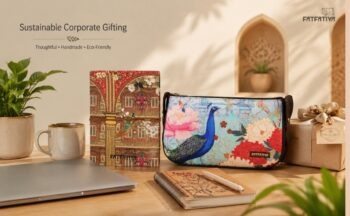 Handcrafted heritage-print tote bag for corporate gifting