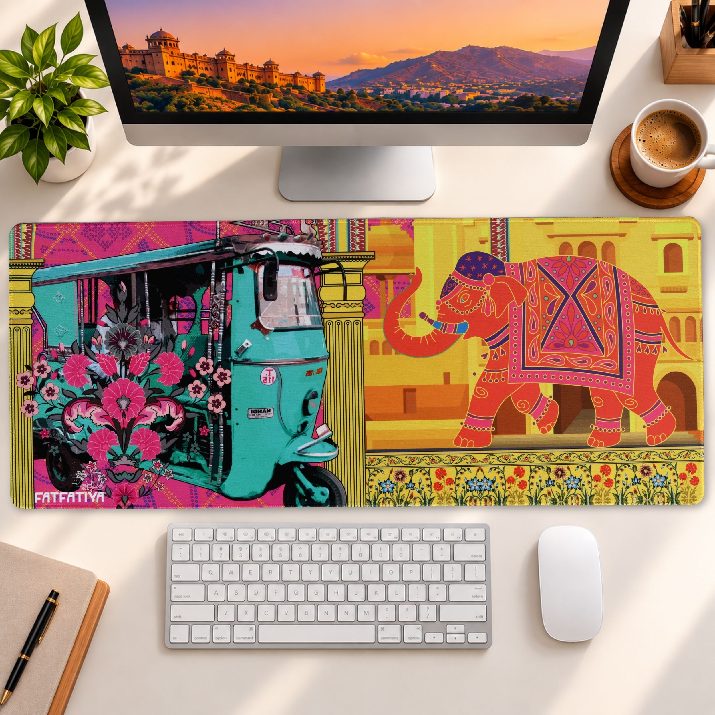 Auto Rickshaw Elephant Mouse Pad Auto Rickshaw Elephant Mouse Pad