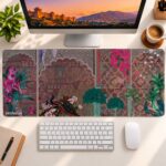 Peacock Floral Large Mouse Pad for Gaming