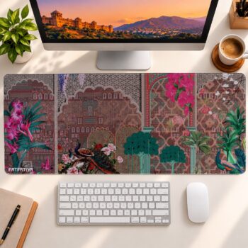 Peacock Floral Large Mouse Pad for Gaming