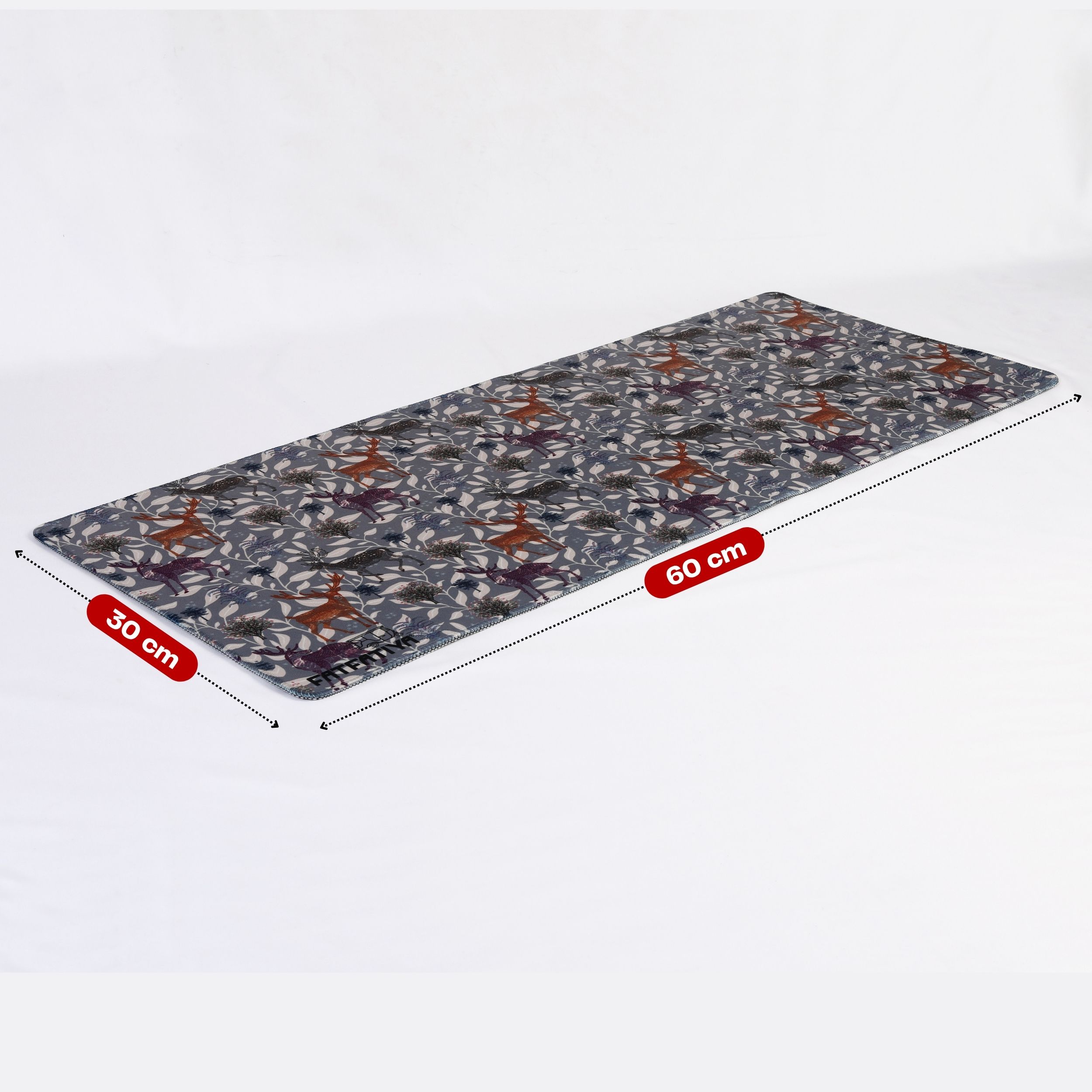 Deer Floral Large Mouse Pad featuring a stylish Deer Floral Large Mouse Pad featuring a stylish